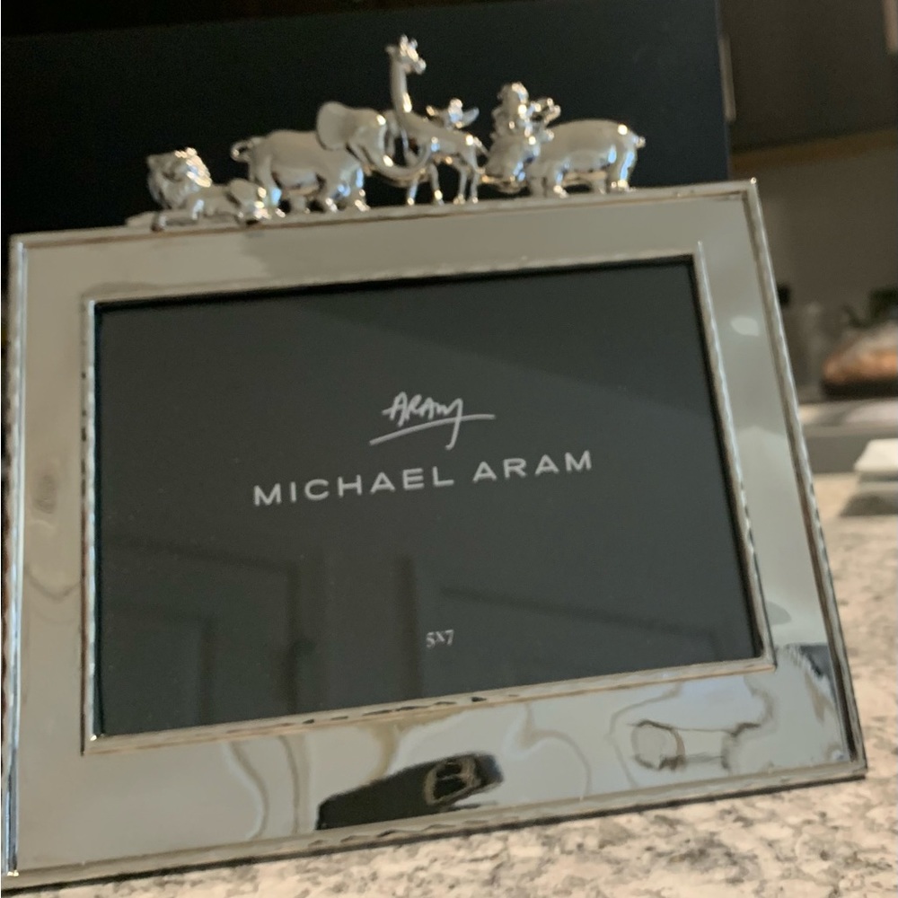 Michael Aram Handmade “Safari Animals” Picture Frame 5x7 Silver